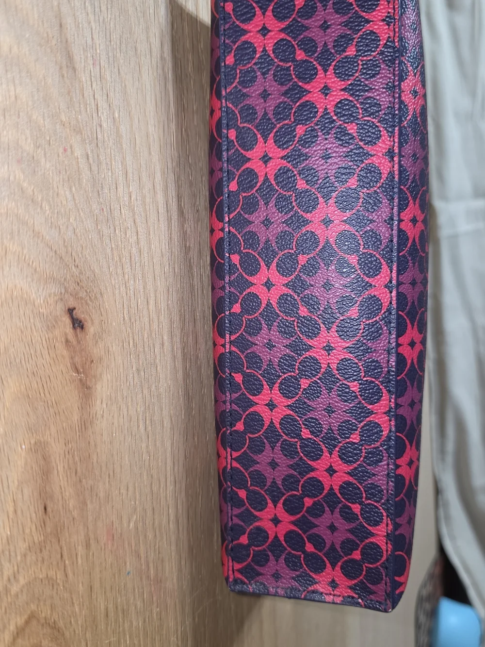 Coach Pink & Purple Signature Pattern Zip Cosmetic Pouch
